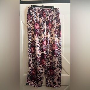 Floral Satin Pajama Pants
